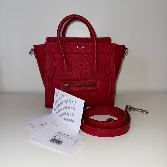 Celine Nano Luggage Tote — Pop Red - Picture 7 of 9